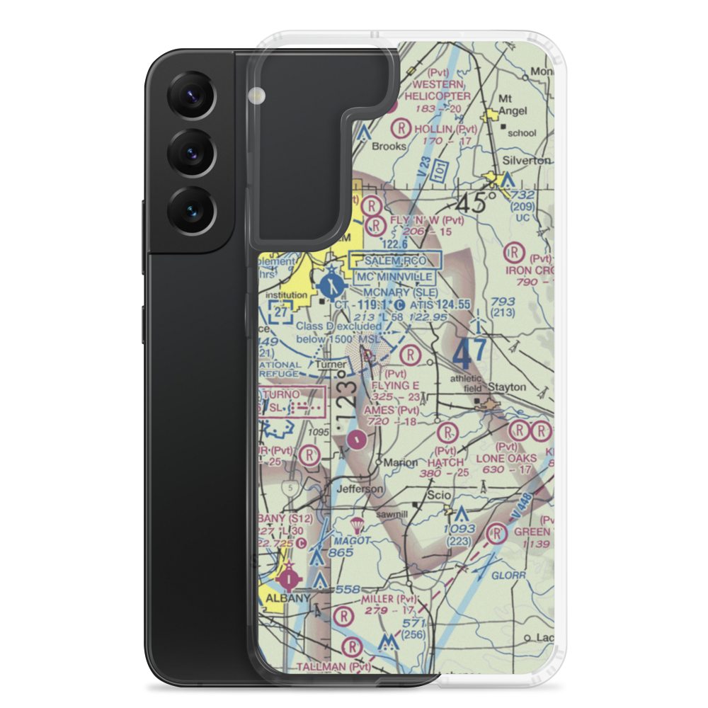 Flying E Airport (OR25) VFR Sectional Samsung Case Samsung Galaxy S22 Plus model shown