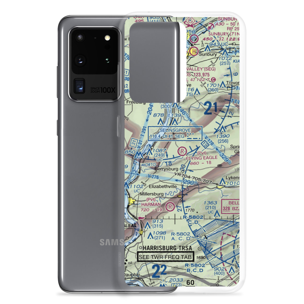 Flying Eagle Airport (PS21) VFR Sectional Samsung Case Samsung Galaxy S20 Ultra model shown