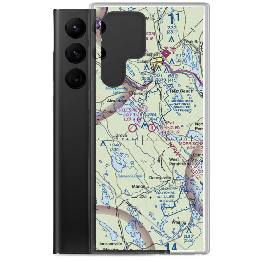 Flying Ed Airport (ME06) VFR Sectional Samsung Case Samsung Galaxy S22 Ultra model shown