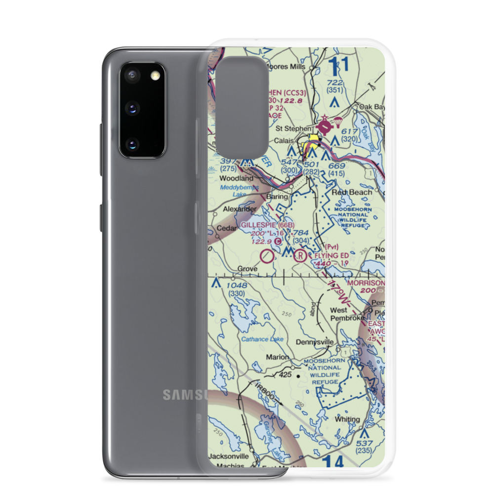 Flying Ed Airport (ME06) VFR Sectional Samsung Case Samsung Galaxy S20 model shown
