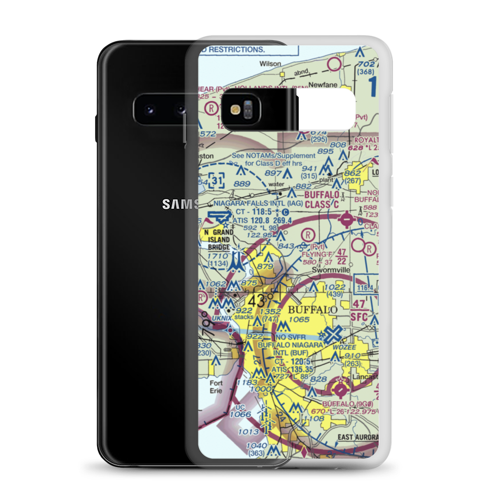 Flying F Airport (78NY) VFR Sectional Samsung Case Samsung Galaxy S10 model shown