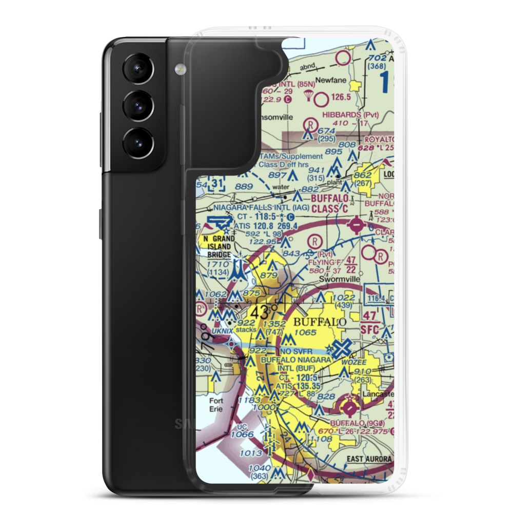 Flying F Airport (78NY) VFR Sectional Samsung Case Samsung Galaxy S21 Plus model shown