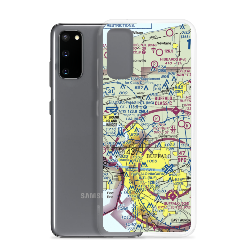 Flying F Airport (78NY) VFR Sectional Samsung Case Samsung Galaxy S20 model shown