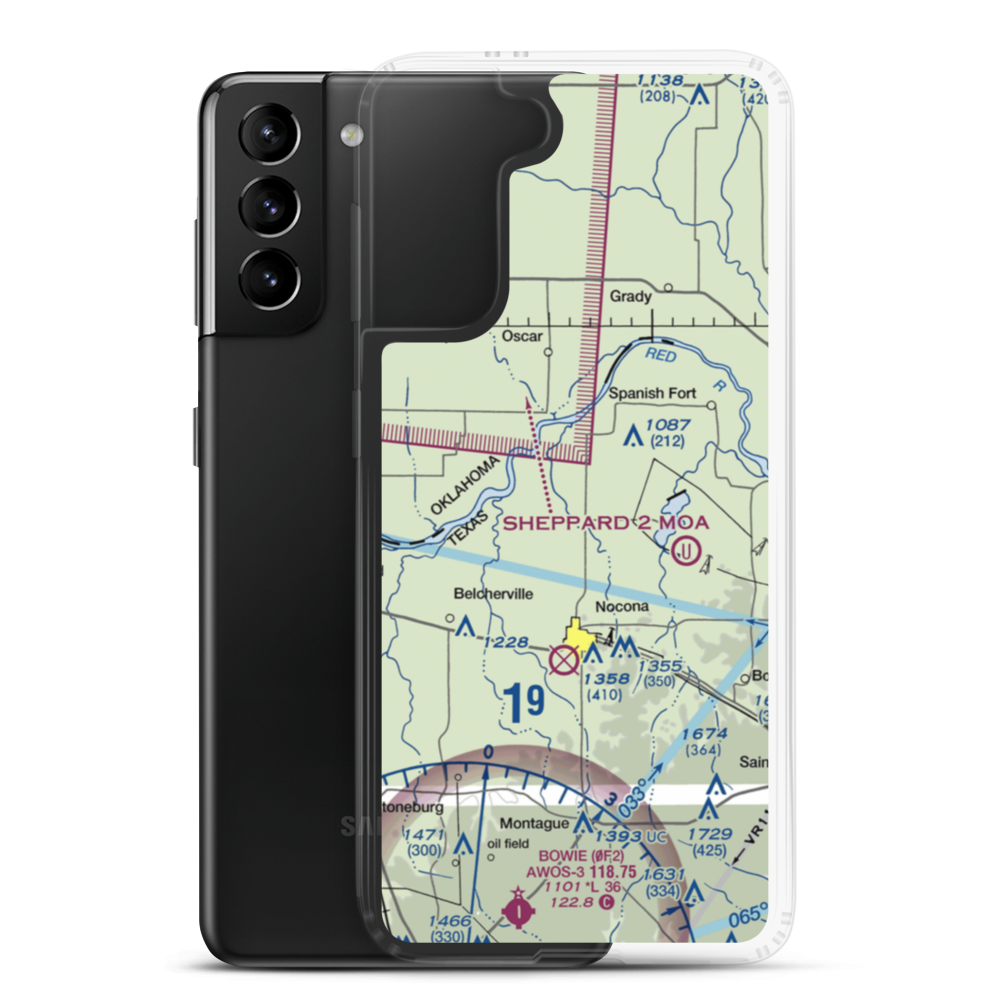 Flying F Airport (US-0232) VFR Sectional Samsung Case Samsung Galaxy S21 Plus model shown