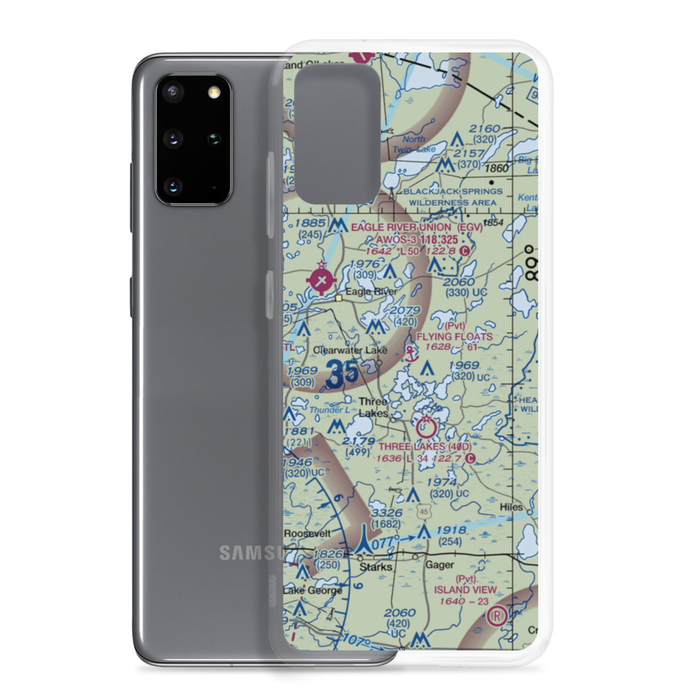 Flying Floats Base Seaplane Base (8WI7) VFR Sectional Samsung Case Samsung Galaxy S20 Plus model shown