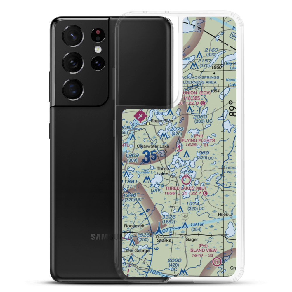 Flying Floats Base Seaplane Base (8WI7) VFR Sectional Samsung Case Samsung Galaxy S21 Ultra model shown