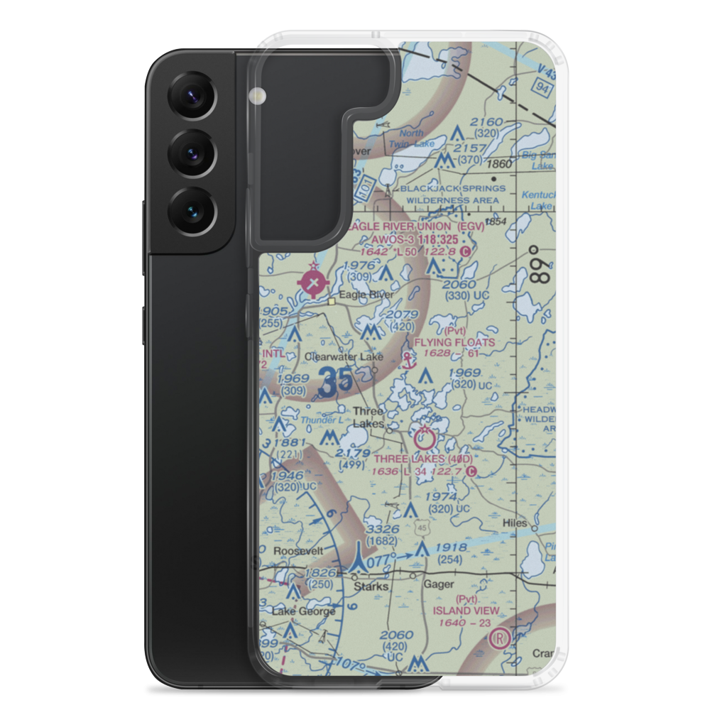 Flying Floats Base Seaplane Base (8WI7) VFR Sectional Samsung Case Samsung Galaxy S22 Plus model shown