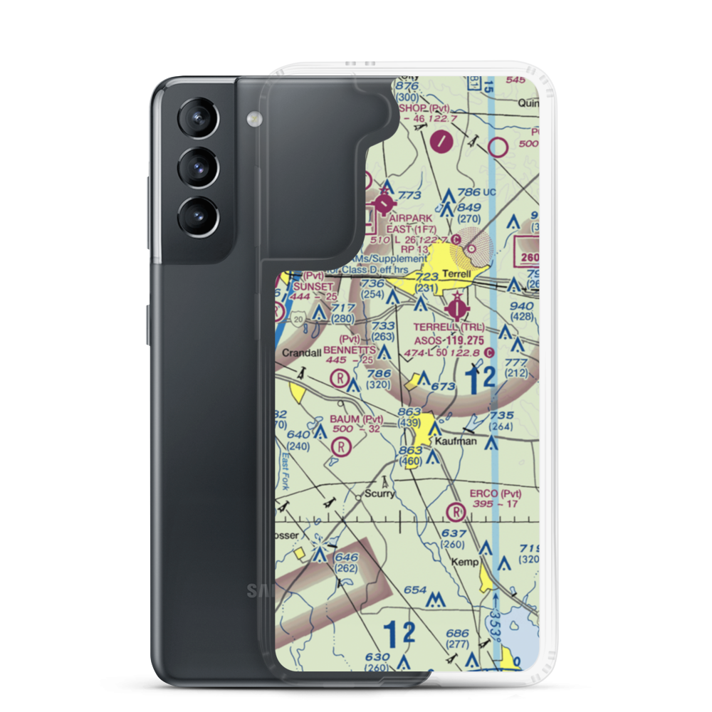 Flying G Airport (28XS) VFR Sectional Samsung Case Samsung Galaxy S21 model shown