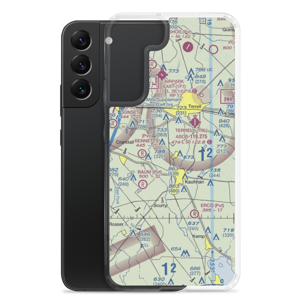 Flying G Airport (28XS) VFR Sectional Samsung Case Samsung Galaxy S22 Plus model shown