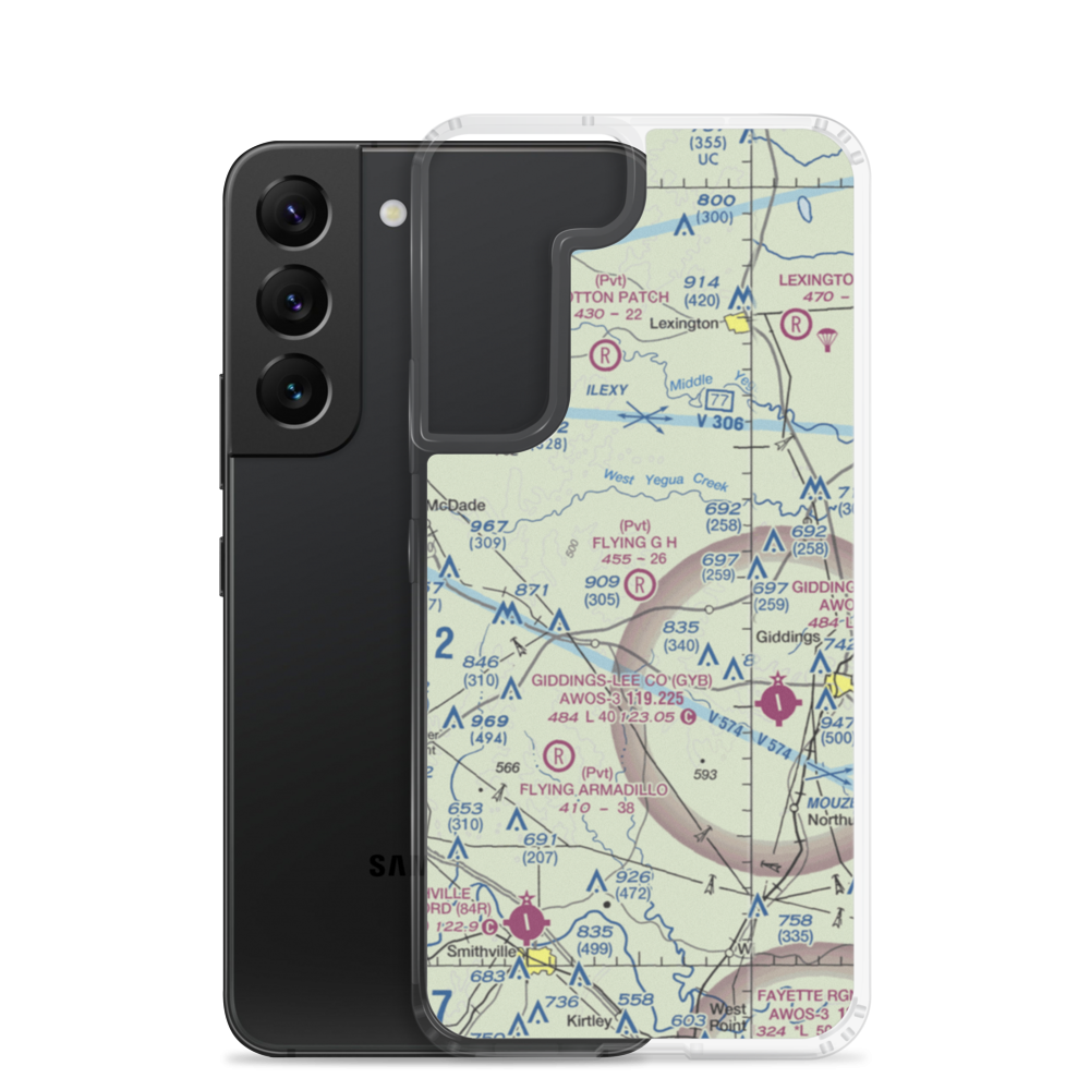 Flying G H Ranch Airport (9TE7) VFR Sectional Samsung Case Samsung Galaxy S22 model shown