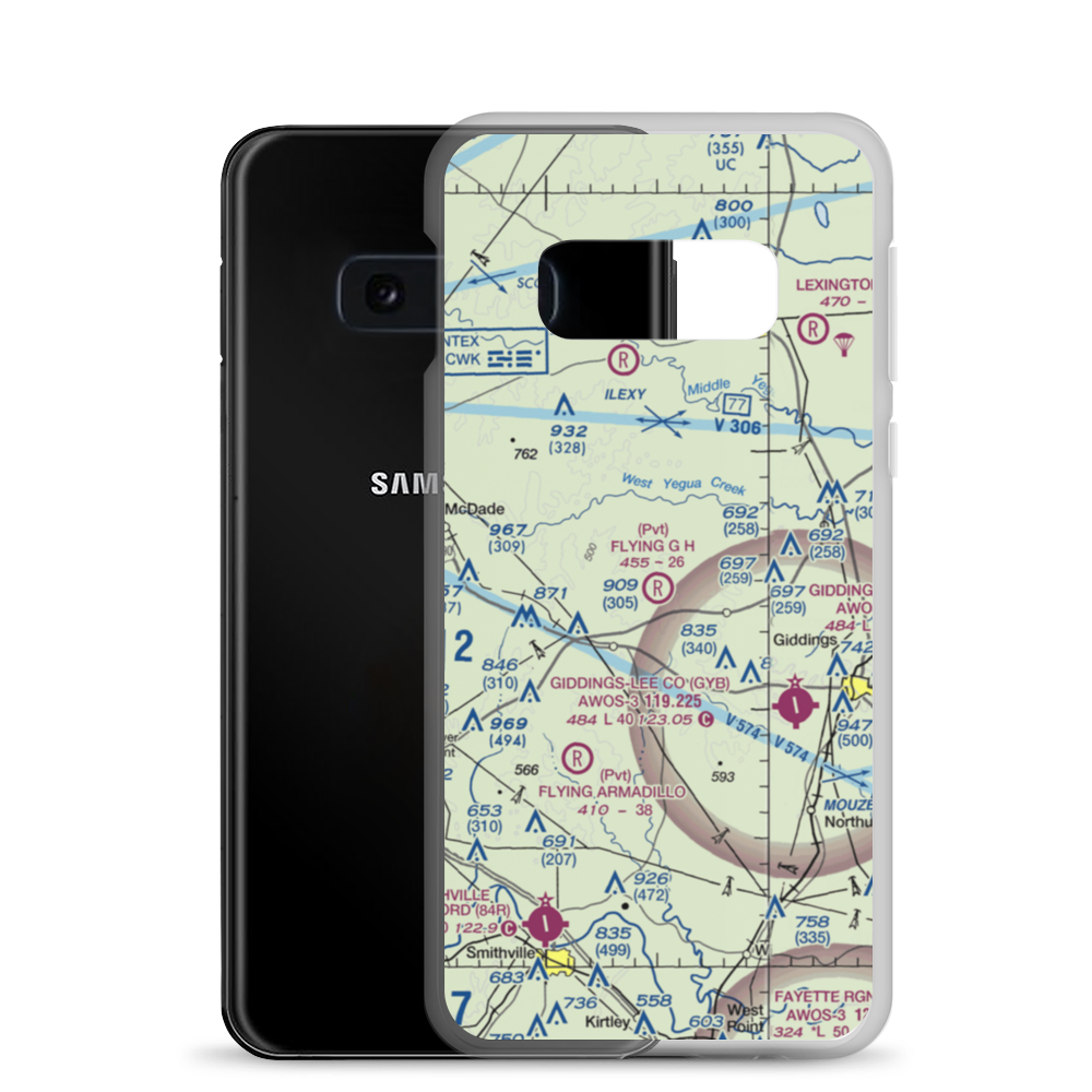 Flying G H Ranch Airport (9TE7) VFR Sectional Samsung Case Samsung Galaxy S10e model shown