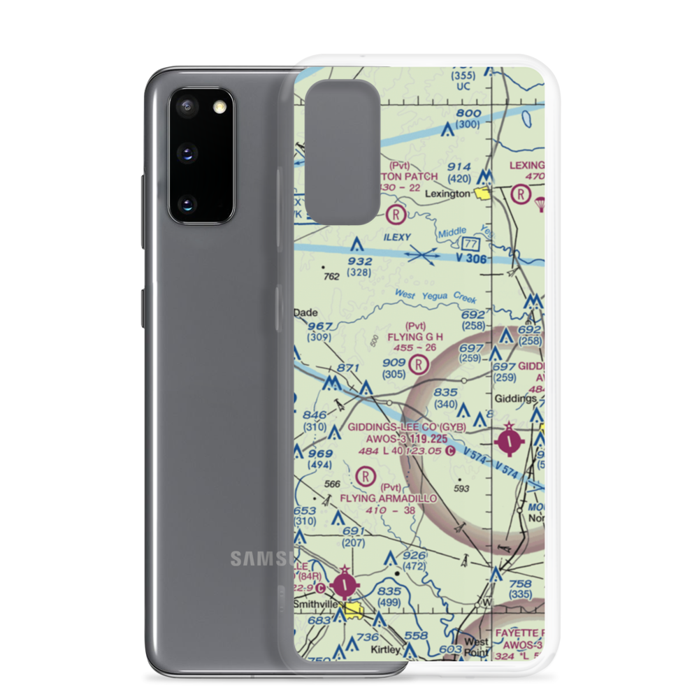 Flying G H Ranch Airport (9TE7) VFR Sectional Samsung Case Samsung Galaxy S20 model shown