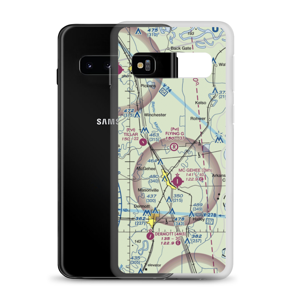 Flying G Ranch Airport (AR79) VFR Sectional Samsung Case Samsung Galaxy S10 model shown