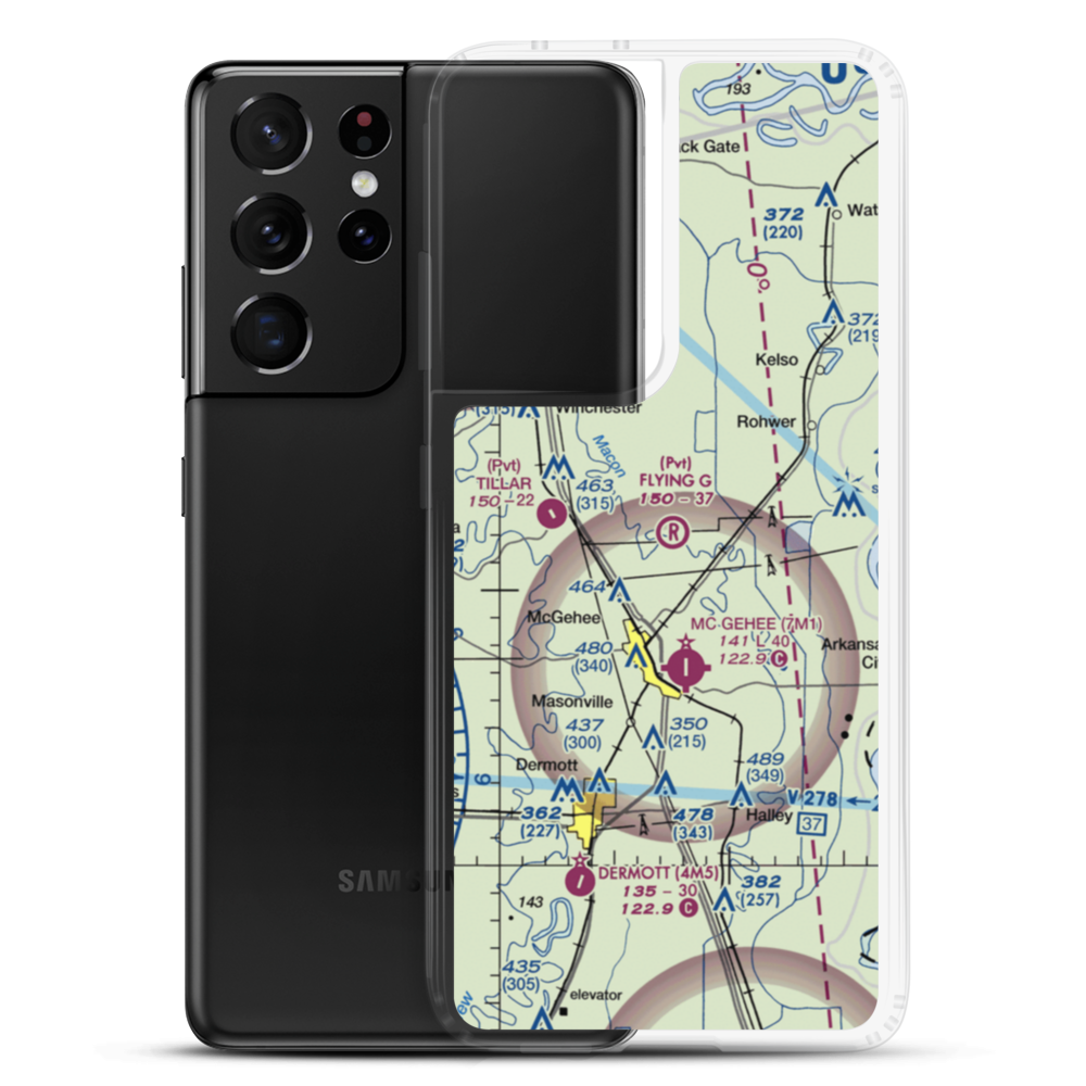 Flying G Ranch Airport (AR79) VFR Sectional Samsung Case Samsung Galaxy S21 Ultra model shown