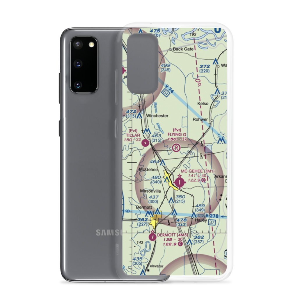 Flying G Ranch Airport (AR79) VFR Sectional Samsung Case Samsung Galaxy S20 model shown