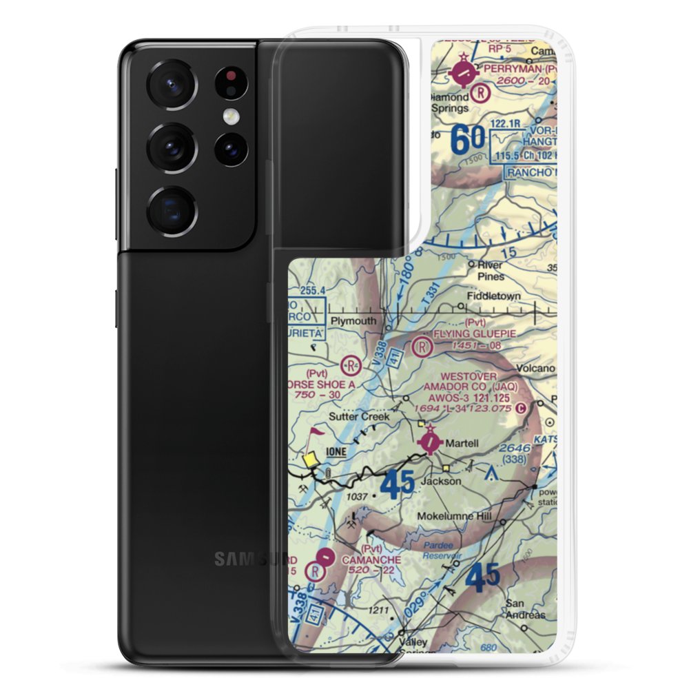 Flying Gluepie Ranch Airport (74CA) VFR Sectional Samsung Case Samsung Galaxy S21 Ultra model shown