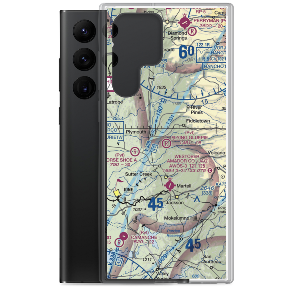 Flying Gluepie Ranch Airport (74CA) VFR Sectional Samsung Case Samsung Galaxy S22 Ultra model shown