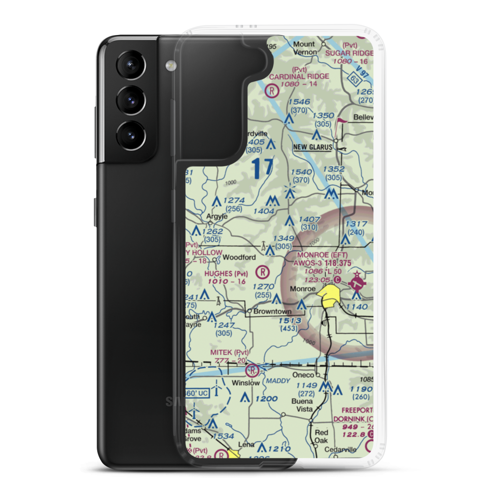 Flying H Airport (63WI) VFR Sectional Samsung Case Samsung Galaxy S21 Plus model shown