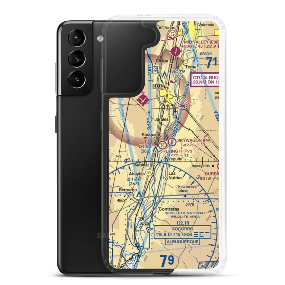 Flying H Airport (NM18) VFR Sectional Samsung Case Samsung Galaxy S21 Plus model shown