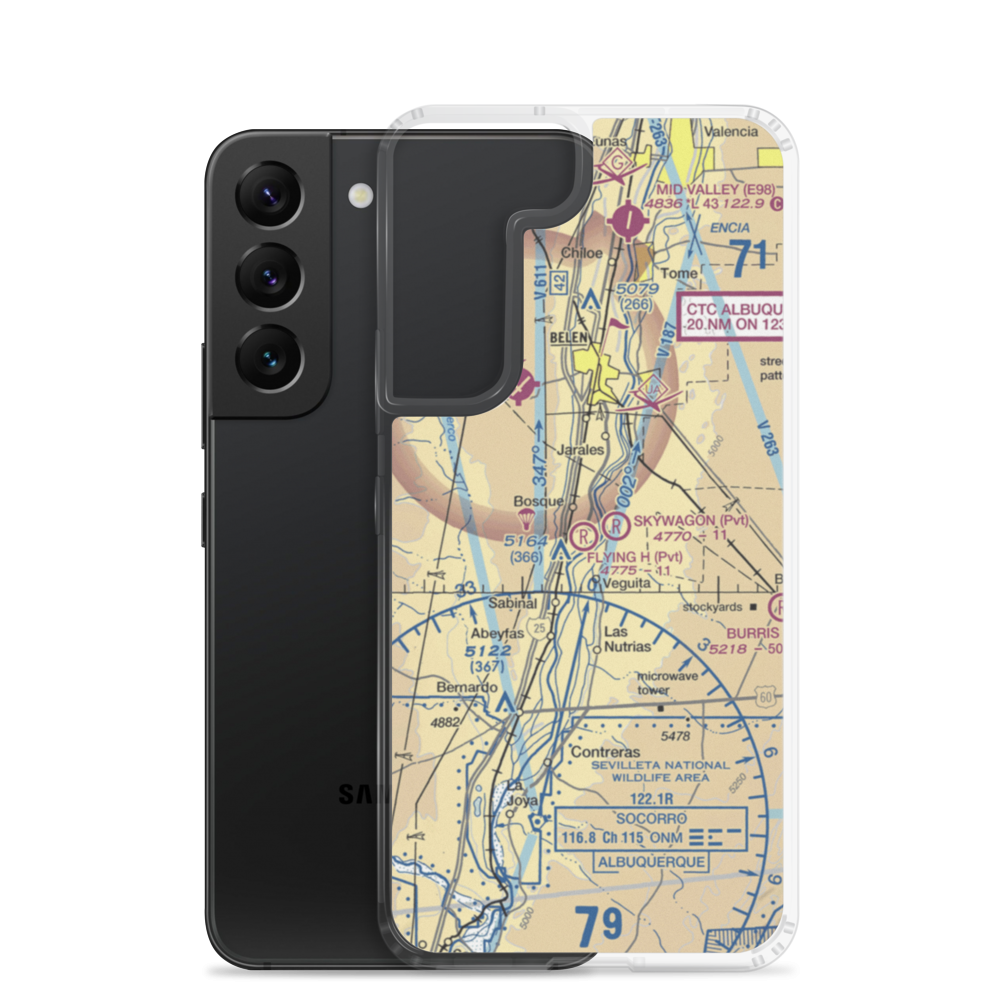 Flying H Airport (NM18) VFR Sectional Samsung Case Samsung Galaxy S22 model shown