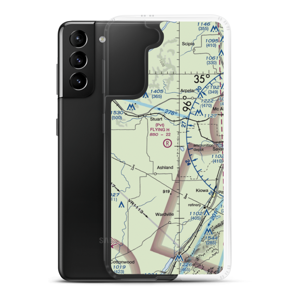 Flying H Airport (OK74) VFR Sectional Samsung Case Samsung Galaxy S21 Plus model shown