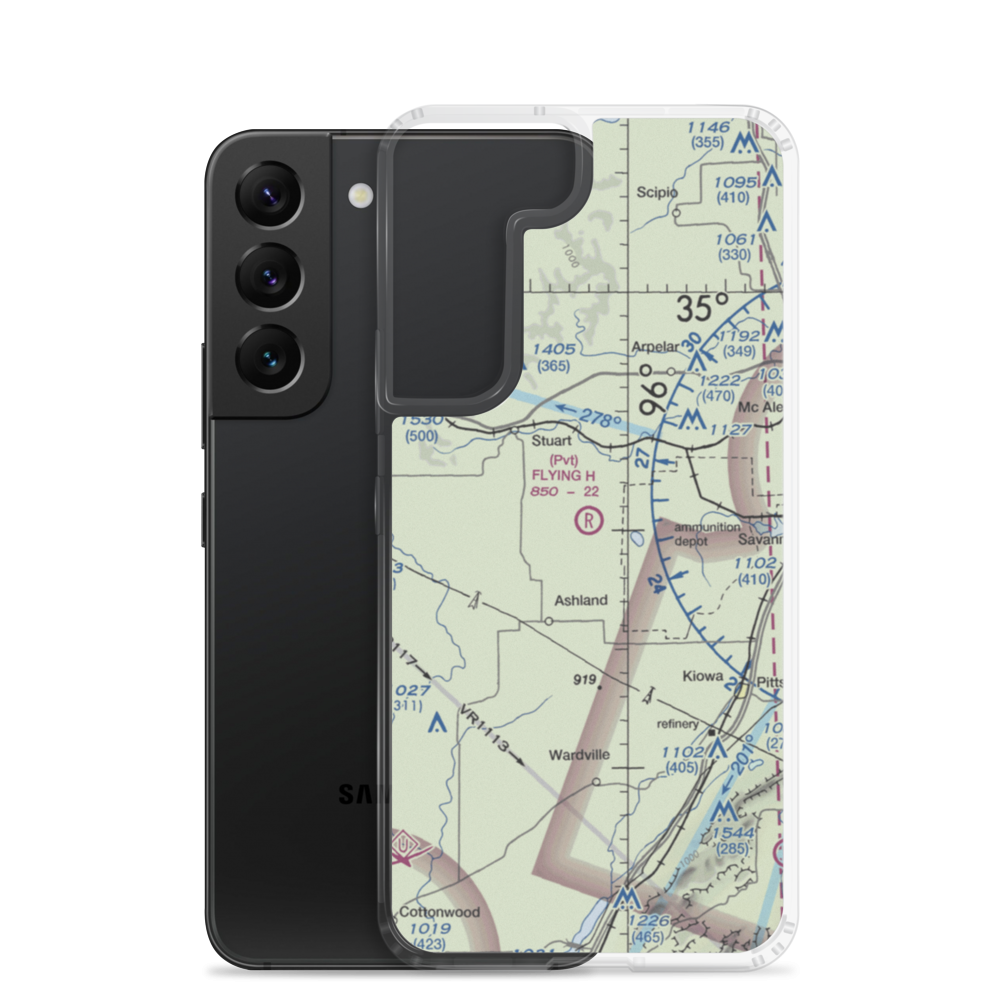 Flying H Airport (OK74) VFR Sectional Samsung Case Samsung Galaxy S22 model shown