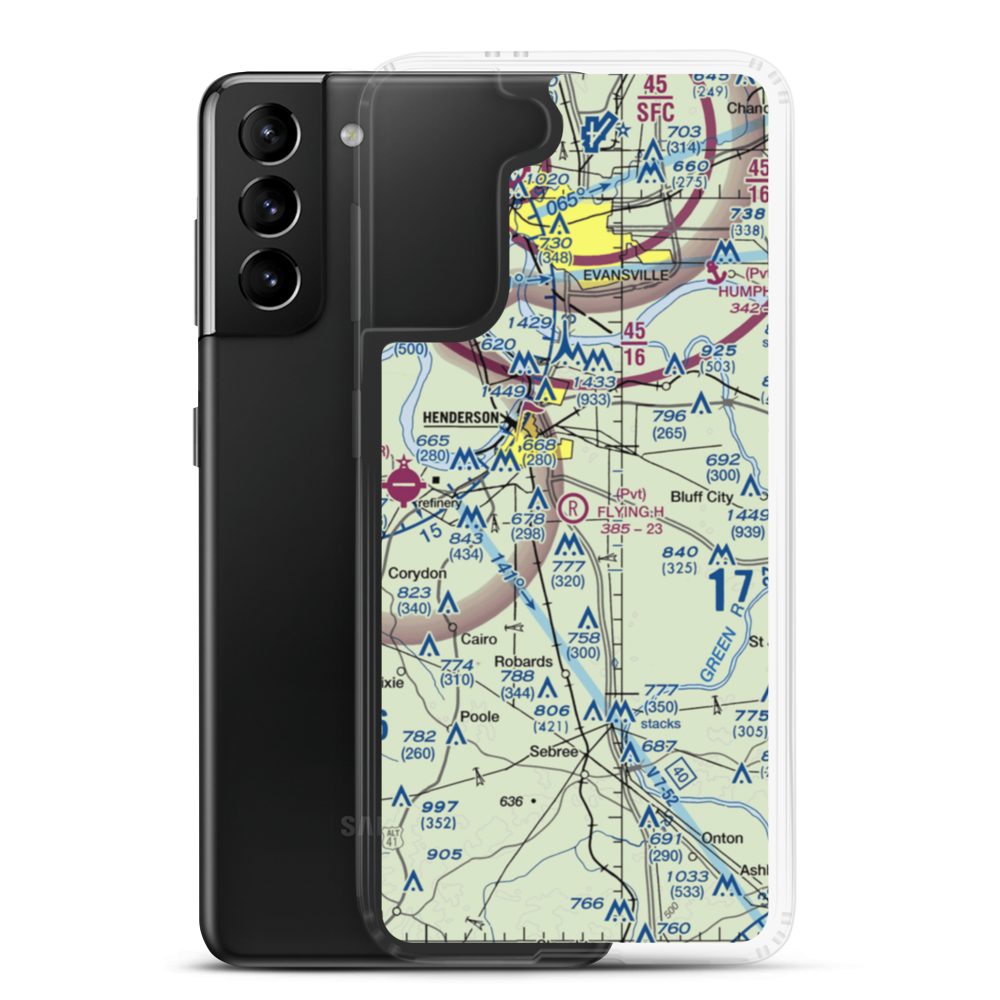 Flying H Farms Airport (03KY) VFR Sectional Samsung Case Samsung Galaxy S21 Plus model shown