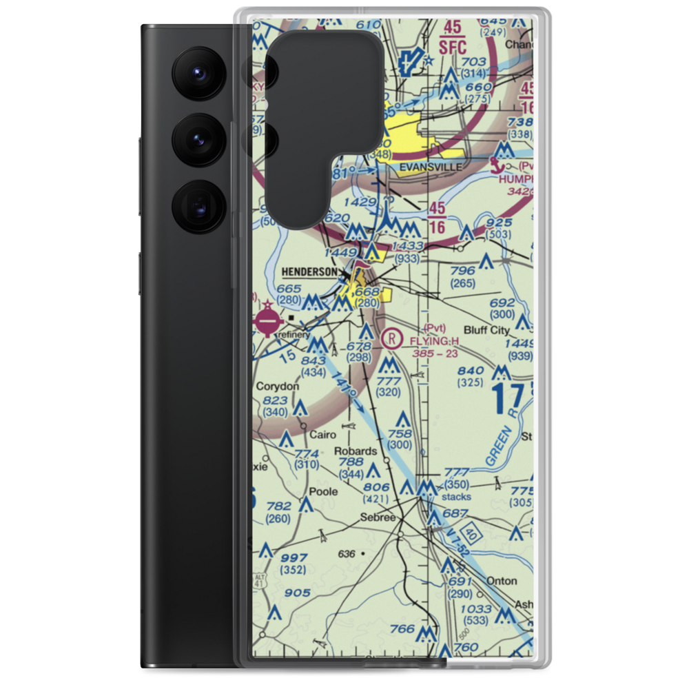 Flying H Farms Airport (03KY) VFR Sectional Samsung Case Samsung Galaxy S22 Ultra model shown