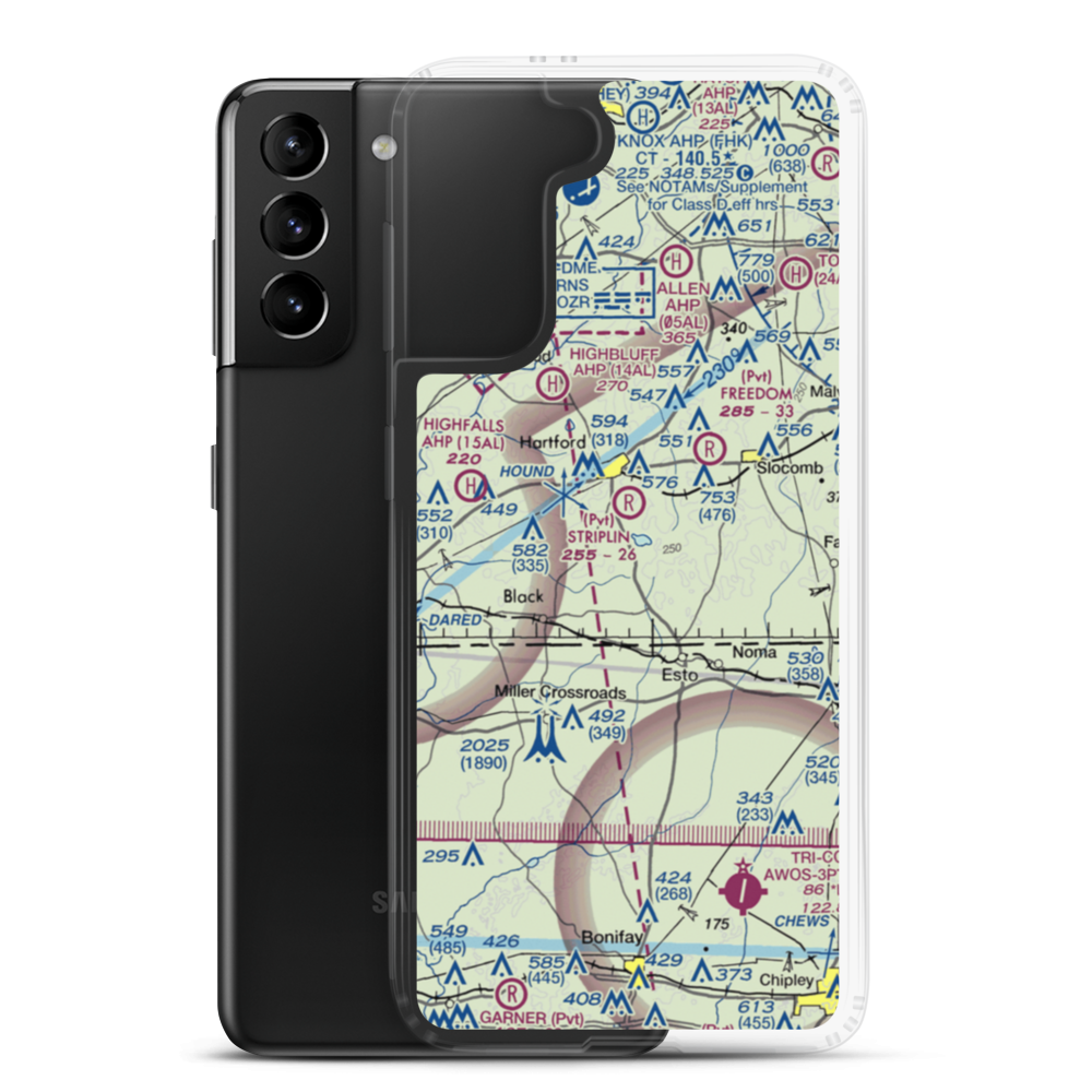 Flying H Ranch Airport (3AL1) VFR Sectional Samsung Case Samsung Galaxy S21 Plus model shown