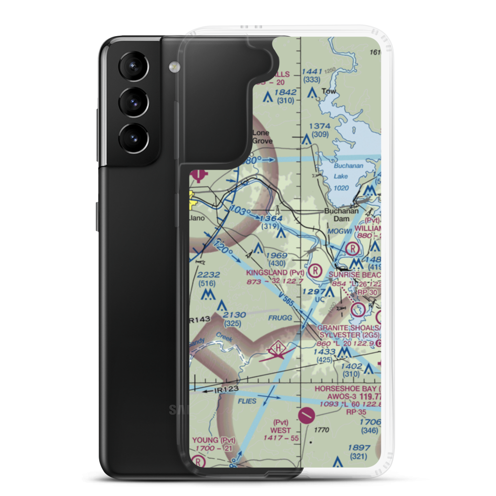 Flying H Ranch Airport (54TX) VFR Sectional Samsung Case Samsung Galaxy S21 Plus model shown