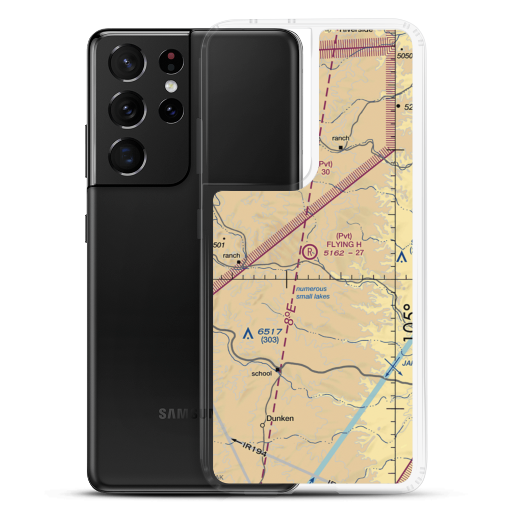 Flying H Ranch Airport (68NM) VFR Sectional Samsung Case Samsung Galaxy S21 Ultra model shown