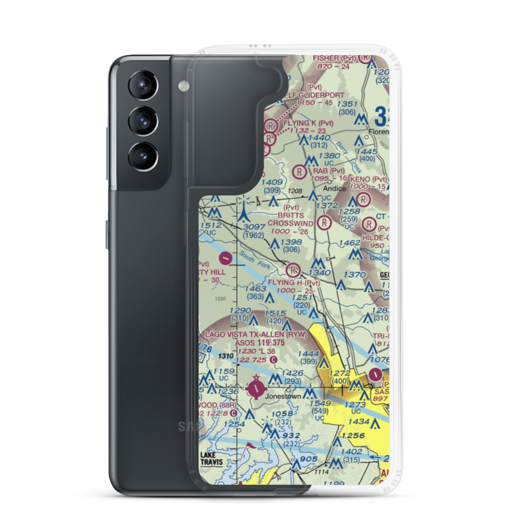 Flying H Ranch Airport (9TX4) VFR Sectional Samsung Case Samsung Galaxy S21 model shown