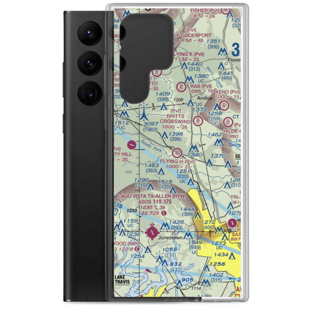 Flying H Ranch Airport (9TX4) VFR Sectional Samsung Case Samsung Galaxy S22 Ultra model shown