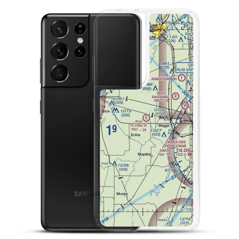 Flying H Ranch Airport (OK50) VFR Sectional Samsung Case Samsung Galaxy S21 Ultra model shown