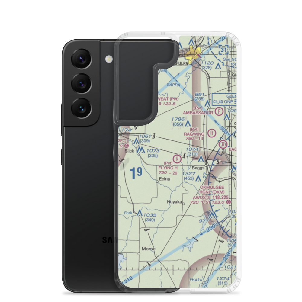 Flying H Ranch Airport (OK50) VFR Sectional Samsung Case Samsung Galaxy S22 model shown