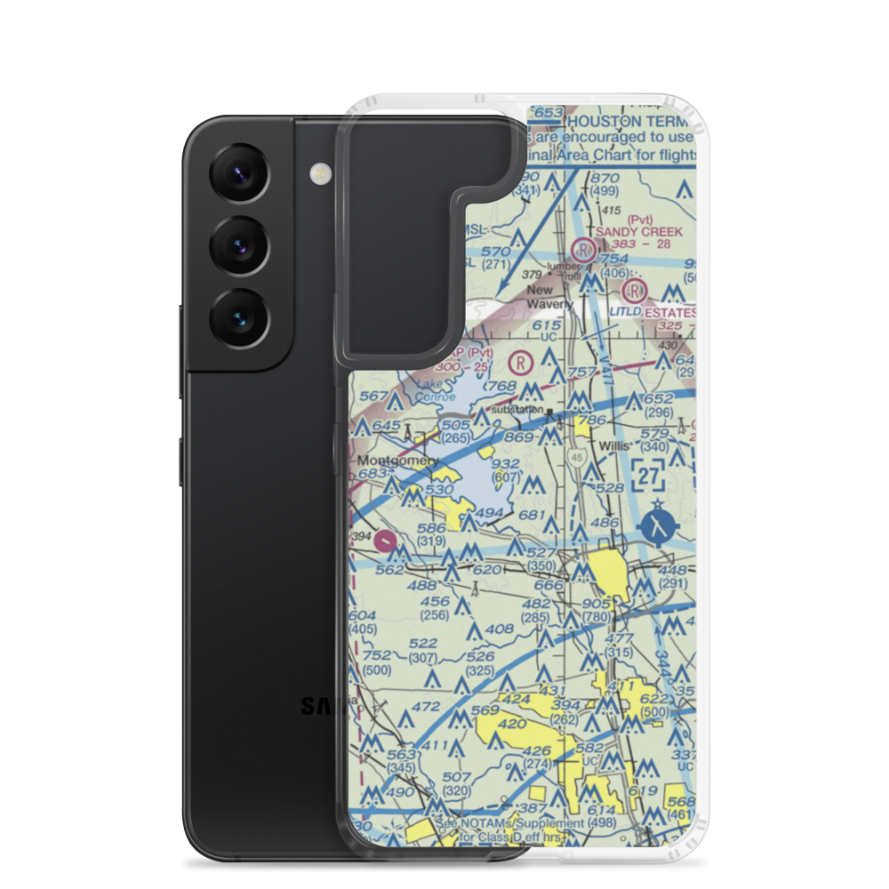 Flying Hare Field Airport (34XS) VFR Sectional Samsung Case Samsung Galaxy S22 model shown