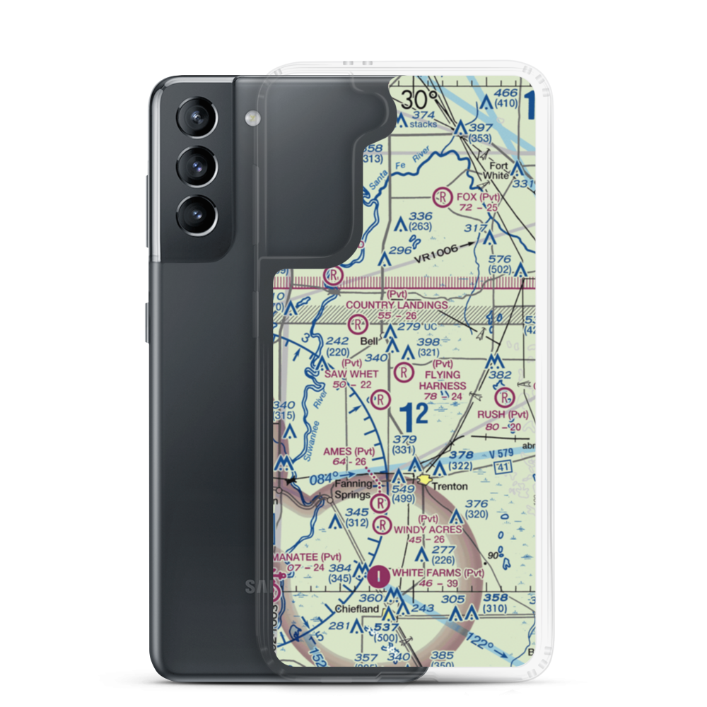 Flying Harness Farms Airport (37FL) VFR Sectional Samsung Case Samsung Galaxy S21 model shown