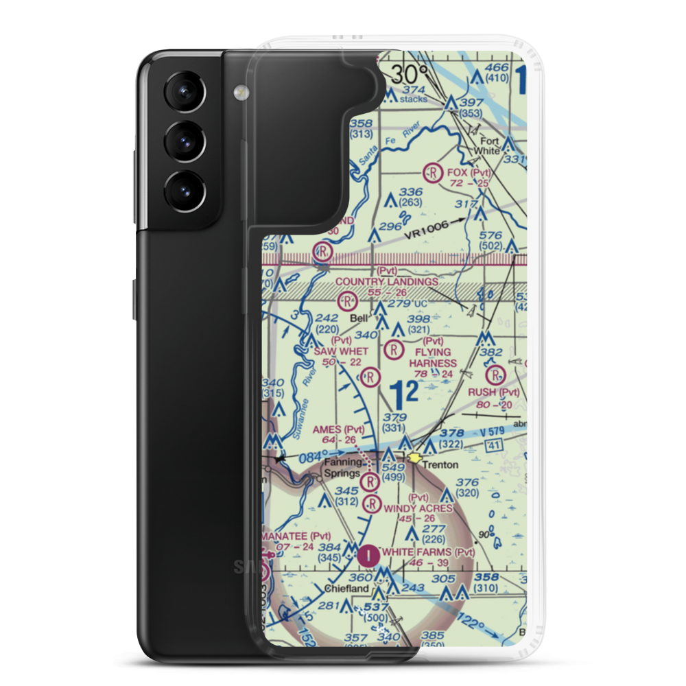 Flying Harness Farms Airport (37FL) VFR Sectional Samsung Case Samsung Galaxy S21 Plus model shown
