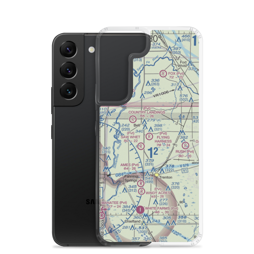 Flying Harness Farms Airport (37FL) VFR Sectional Samsung Case Samsung Galaxy S22 model shown