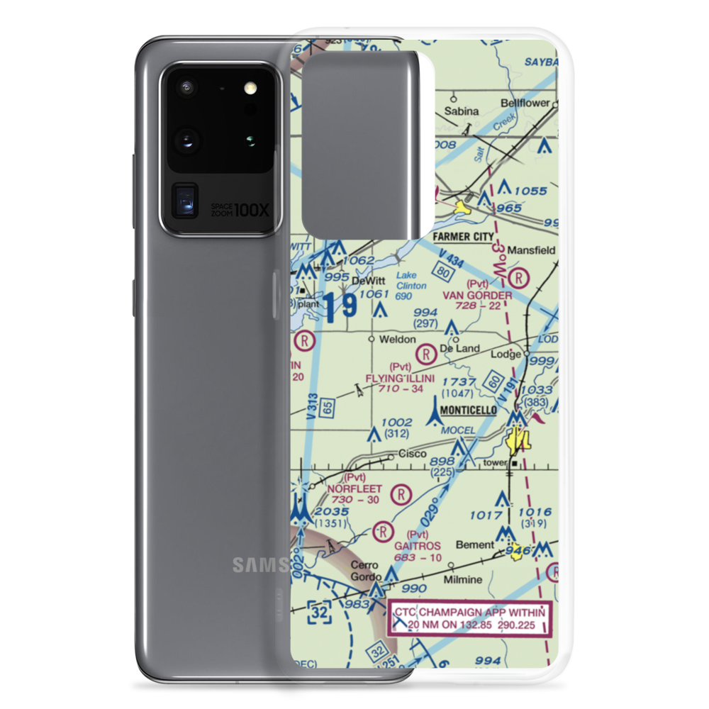 Flying Illini Airport (IL80) VFR Sectional Samsung Case Samsung Galaxy S20 Ultra model shown