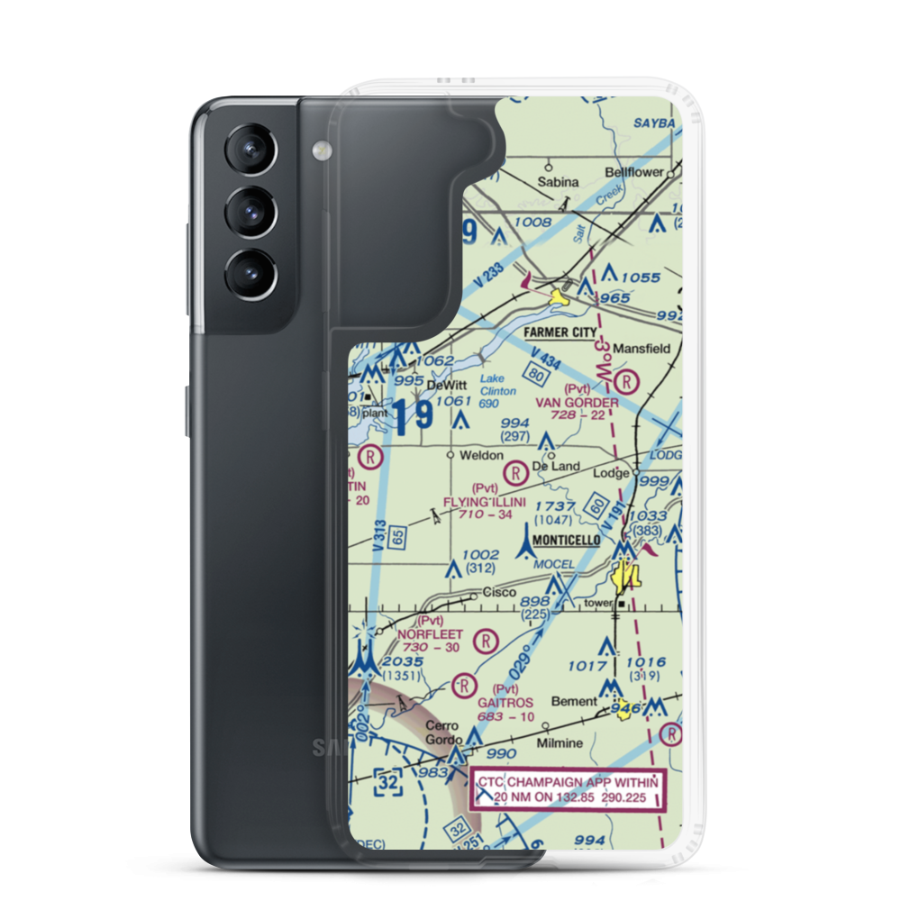 Flying Illini Airport (IL80) VFR Sectional Samsung Case Samsung Galaxy S21 model shown