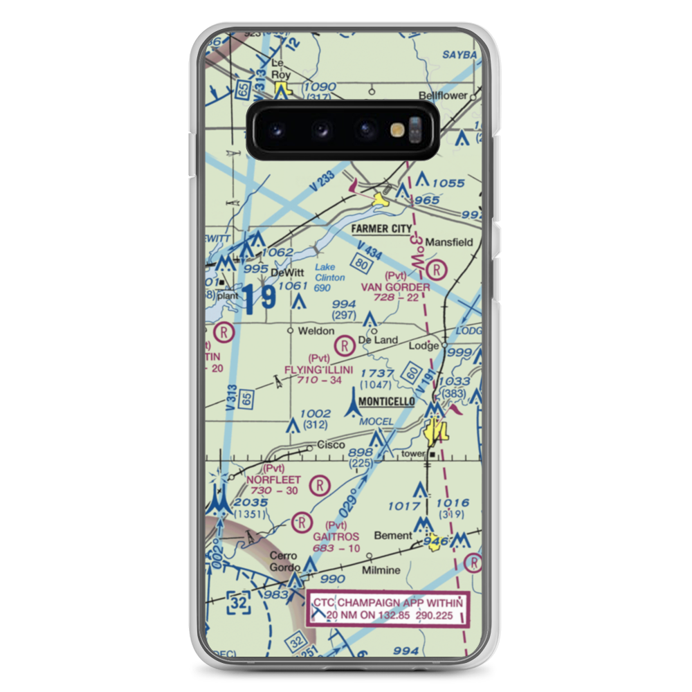 Flying Illini Airport (IL80) VFR Sectional Samsung Case Samsung Galaxy S10+ model shown