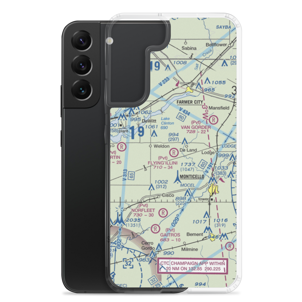 Flying Illini Airport (IL80) VFR Sectional Samsung Case Samsung Galaxy S22 Plus model shown