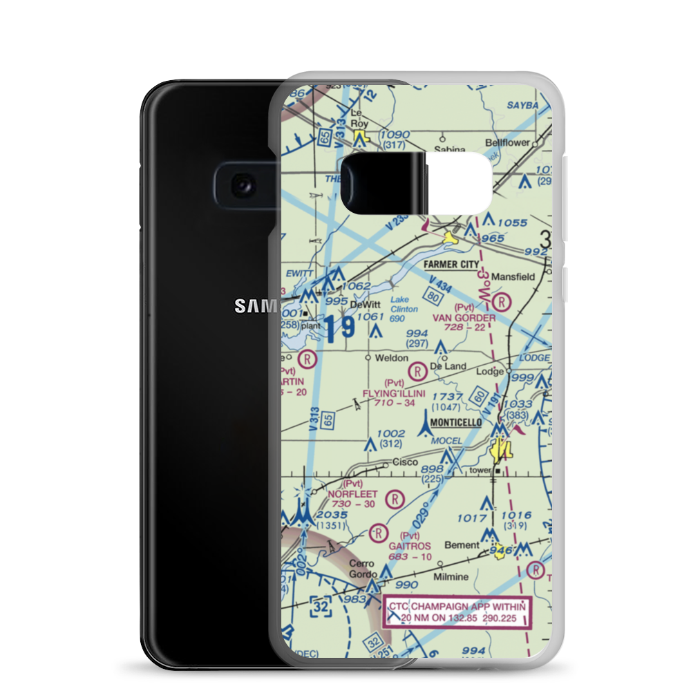 Flying Illini Airport (IL80) VFR Sectional Samsung Case Samsung Galaxy S10e model shown