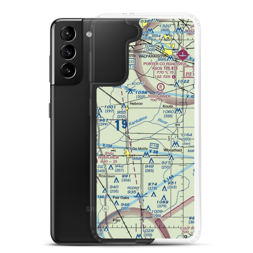 Flying J Airport (IN61) VFR Sectional Samsung Case Samsung Galaxy S21 Plus model shown