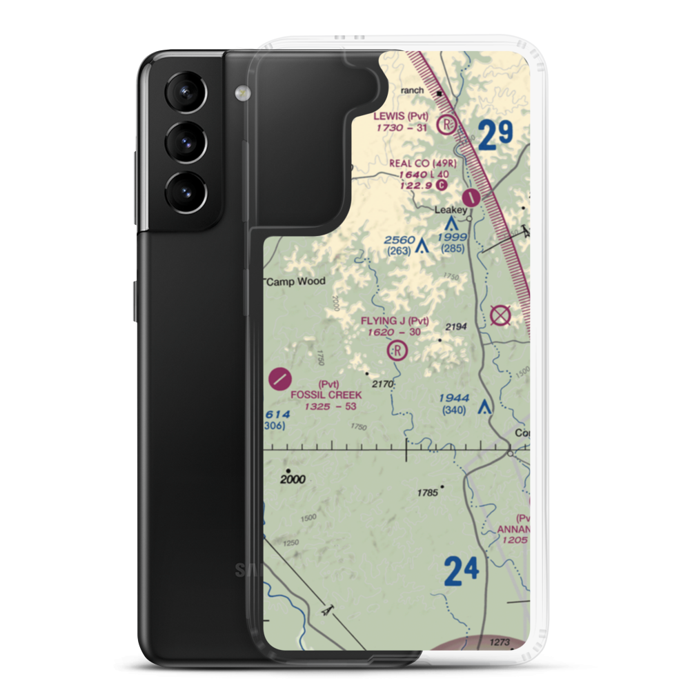 Flying J Ranch Airport (7TE4) VFR Sectional Samsung Case Samsung Galaxy S21 Plus model shown