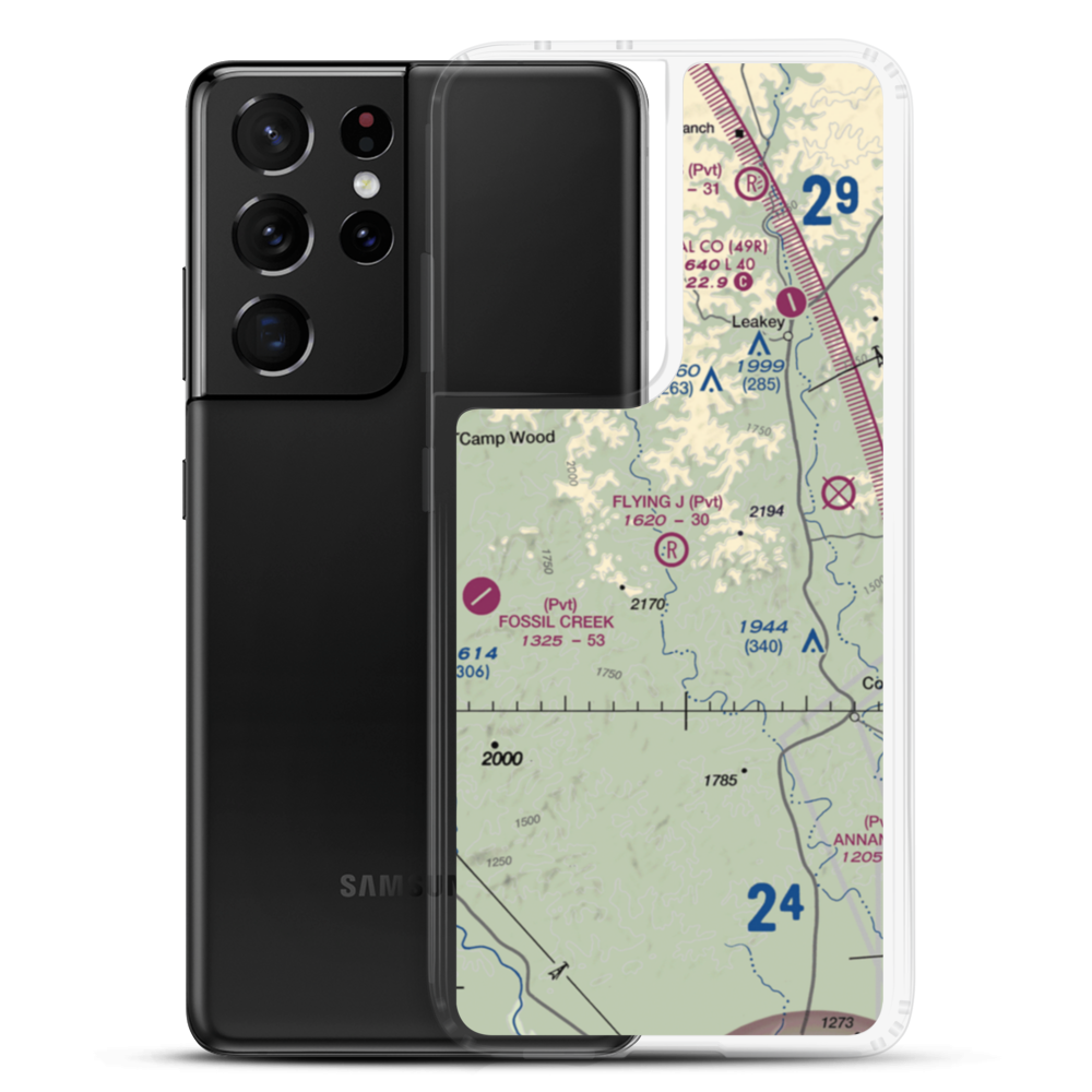 Flying J Ranch Airport (7TE4) VFR Sectional Samsung Case Samsung Galaxy S21 Ultra model shown