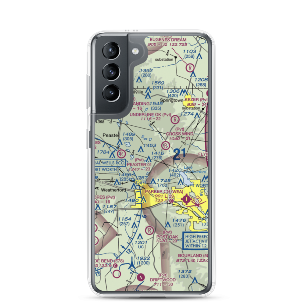 Flying K Airport (6TA7) VFR Sectional Samsung Case Samsung Galaxy S21 model shown