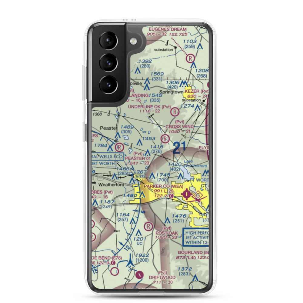 Flying K Airport (6TA7) VFR Sectional Samsung Case Samsung Galaxy S21 Plus model shown