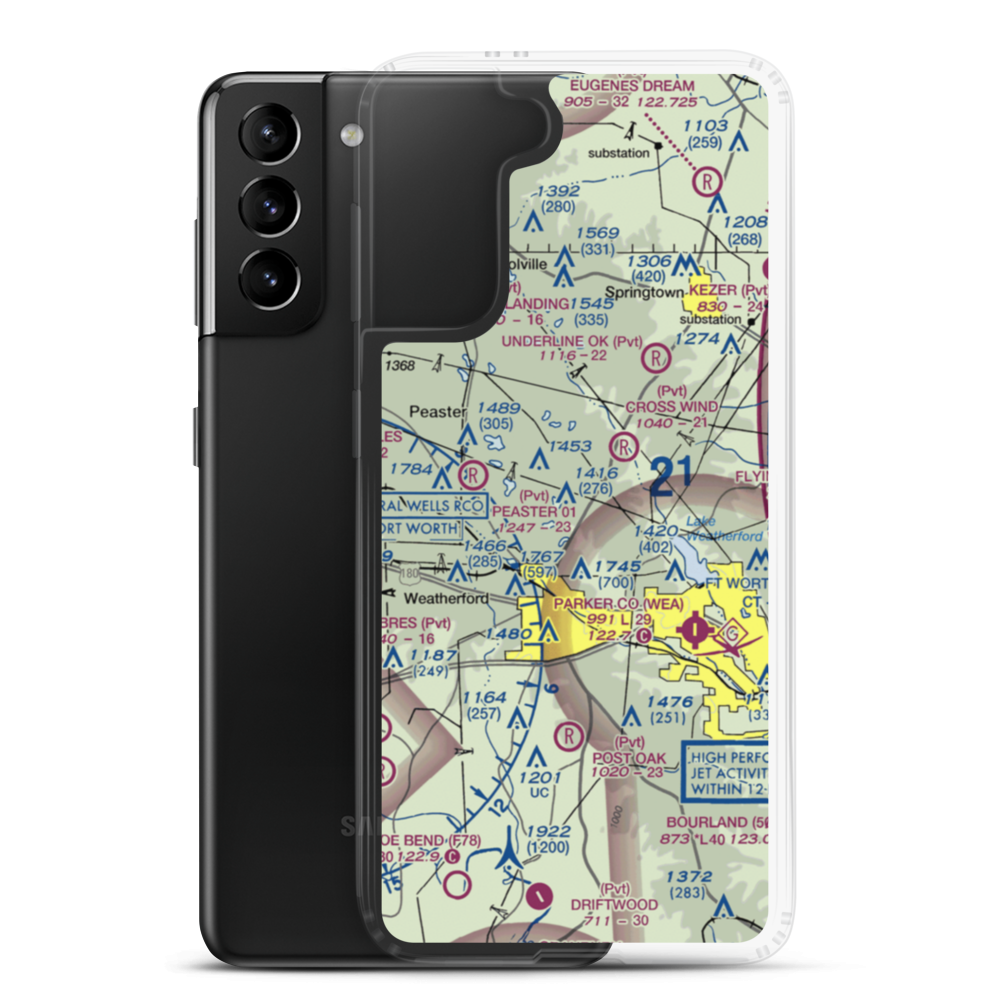 Flying K Airport (6TA7) VFR Sectional Samsung Case Samsung Galaxy S21 Plus model shown